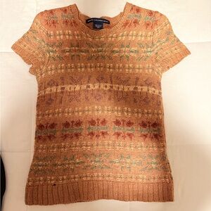 Ralph Lauren Sport Brown Patterned Knit Sweater Small
